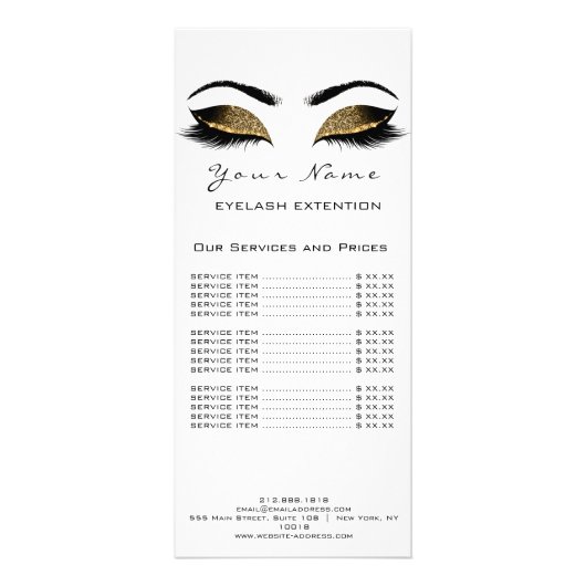 De Lijst van de prijs knoopt Uitbreiding Makeup Ku Reclamekaart (Voorkant)