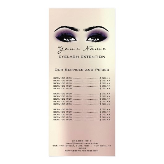 De Lijst van de prijs knoopt Uitbreiding Meup Kuns Reclamekaart (Achterkant)