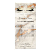 De Lijst van de prijs Lashes Koper Makeup Marble K Reclamekaart (Voorkant)