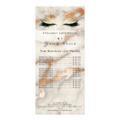 De Lijst van de prijs Lashes Koper Makeup Marble K Reclamekaart (Achterkant)