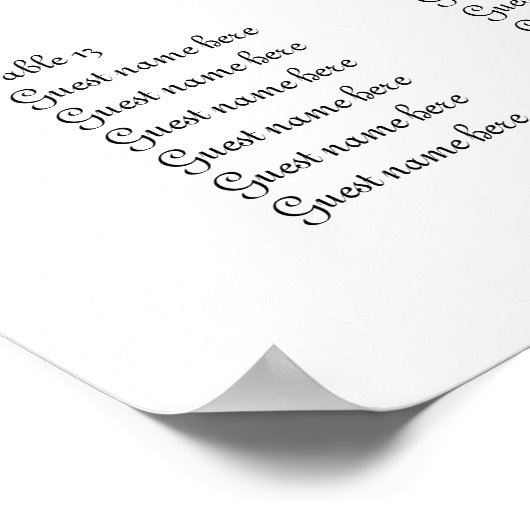 De lijst van de weddenschap het zittingsgrafiek zw poster (Hoek)