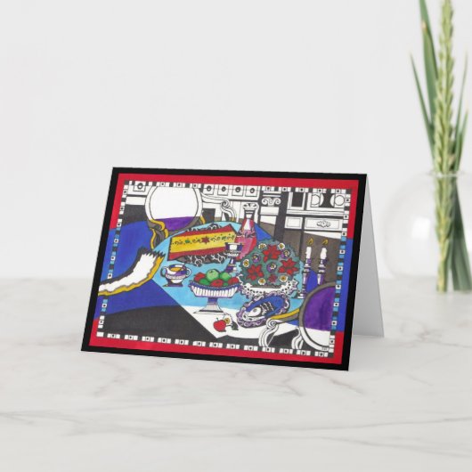 De Lijst van Hashanah van Rosh Feestdagen Kaart (Voorkant)