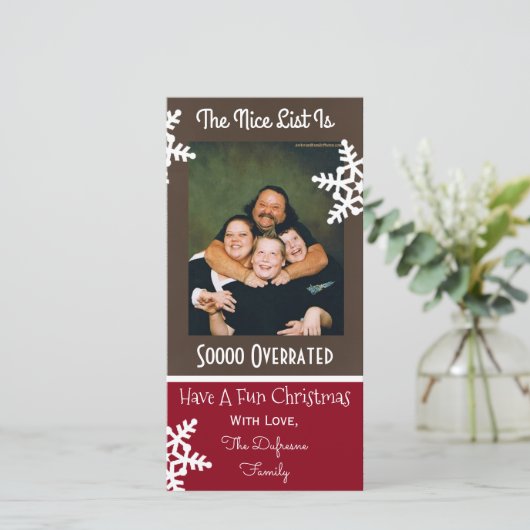 " de lijst van Nice is zo overweldigd " - kerst Feestdagenkaart (Staand voorkant)