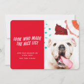 De lijst van Nice | Kerst vakantie huisdier hond f Feestdagenkaart (Voorkant)