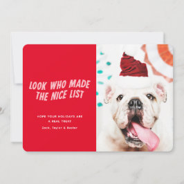 De lijst van Nice | Kerst vakantie huisdier hond f Feestdagenkaart