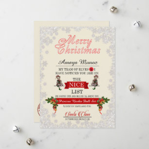 De lijst van Nice van de Sneeuwkerstman Feestdagenkaart