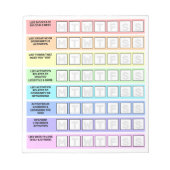 De Lijst van taken van de regenboog het werk van h Notitieblok (Voorkant)