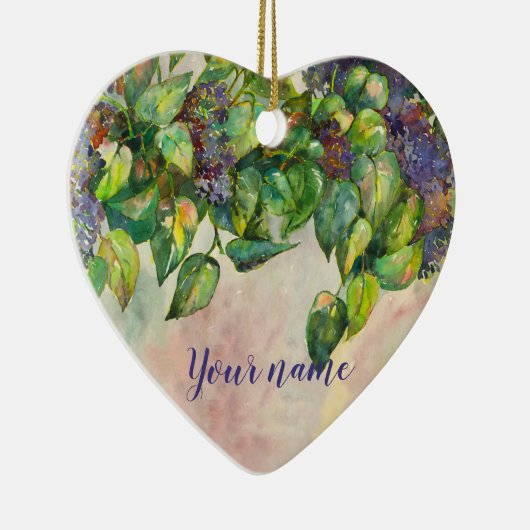 de lila bloesems keramisch ornament (Rechts)