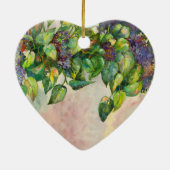 de lila bloesems keramisch ornament (Achterkant)