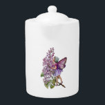 "De Lila feier" Theepot<br><div class="desc">"The Lila Fairy" door Cicely Mary Barker (1920) kunstwerk op een stevige keramische theepot.</div>