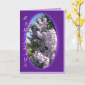 De lila Paarse Ovale Verjaardag past om het even Kaart (Gele Bloem)