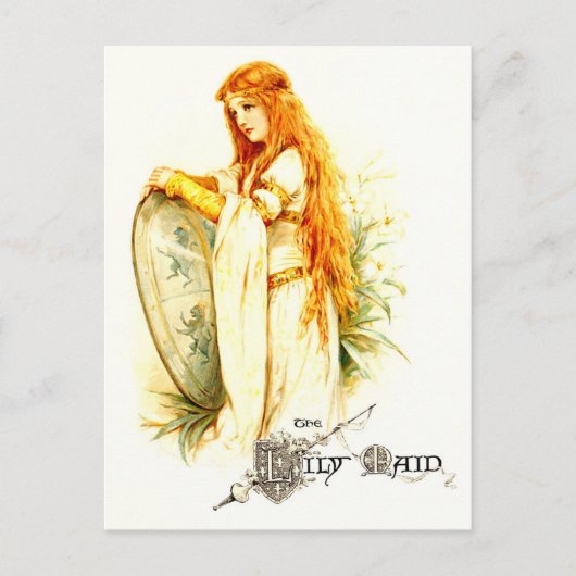 De Lily Maid met Lancelot's Shield Briefkaart (Voorkant)
