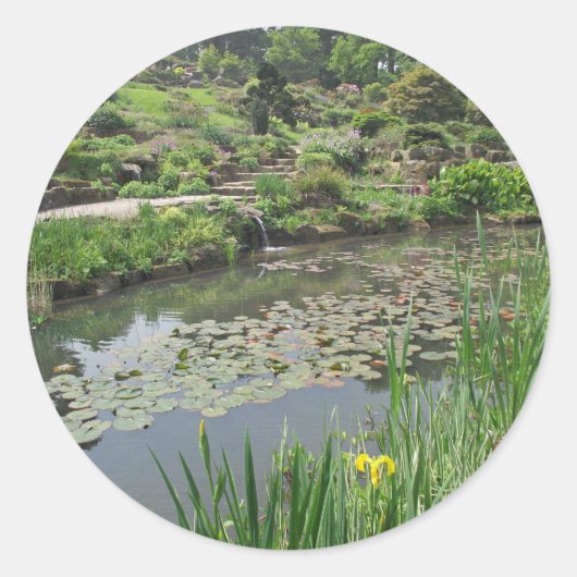 De Lily Pond bij RHS Wisley Ronde Sticker (Voorkant)