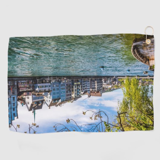 De Limmat-rivier, Zürich Golfhanddoek (Horizontaal)