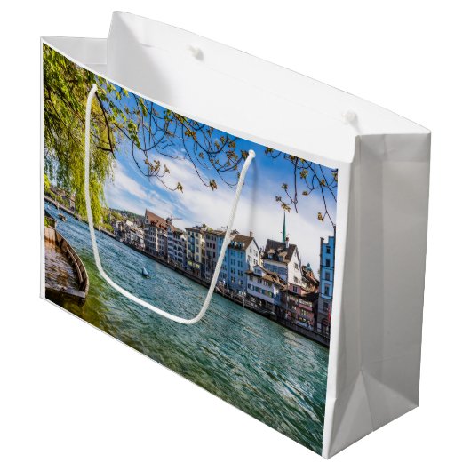 De Limmat-rivier, Zürich Groot Cadeauzakje (Voorkant Gekanteld)