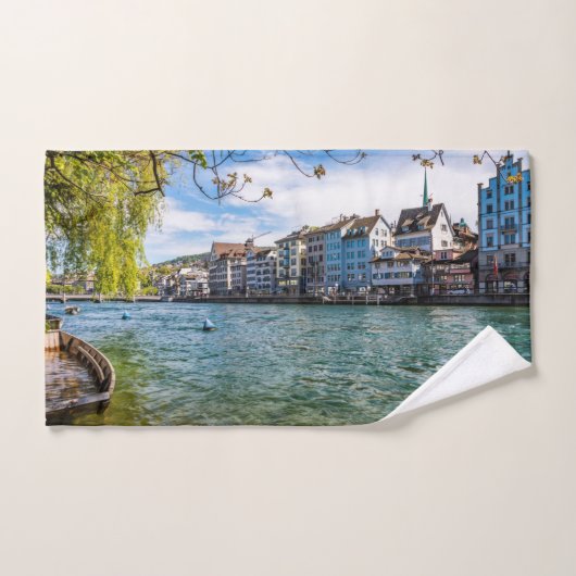 De Limmat-rivier, Zürich Handdoek (Handdoek)