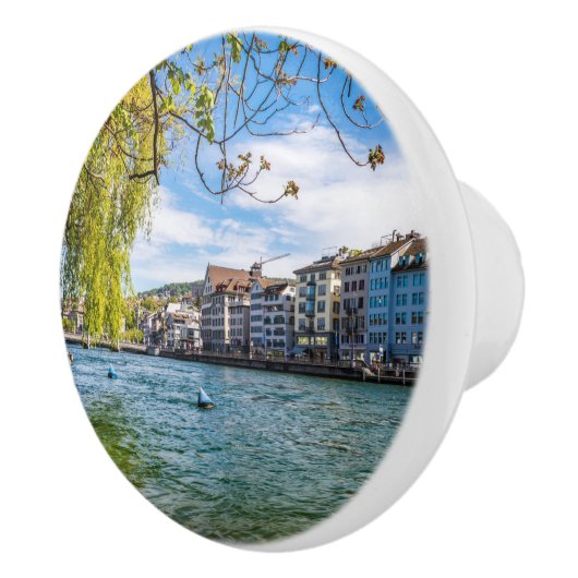 De Limmat-rivier, Zürich Keramische Knop (Rechts)