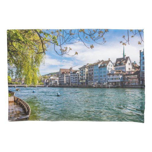 De Limmat-rivier, Zürich Kussensloop (Voorkant)