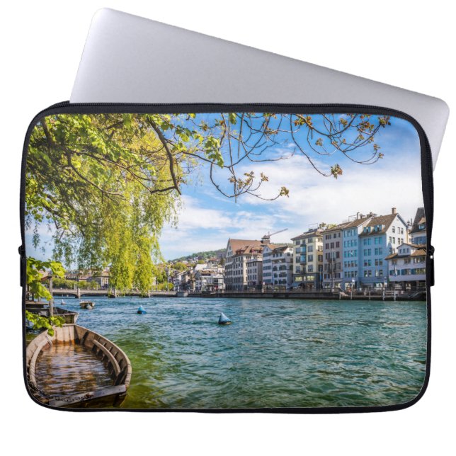 De Limmat-rivier, Zürich Laptop Sleeve (Voorkant)