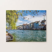 De Limmat-rivier, Zürich Legpuzzel (Horizontaal)