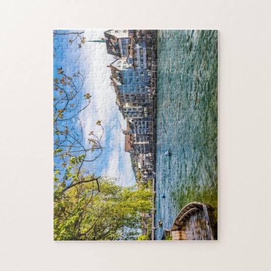 De Limmat-rivier, Zürich Legpuzzel (Verticaal)