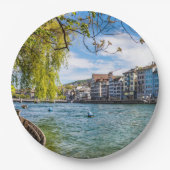 De Limmat-rivier, Zürich Papieren Bordje (Voorkant)