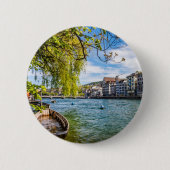 De Limmat-rivier, Zürich Ronde Button 5,7 Cm (Voorkant)