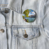 De Limmat-rivier, Zürich Ronde Button 5,7 Cm (In situ)
