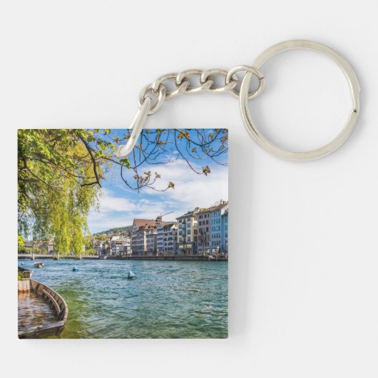 De Limmat-rivier, Zürich Sleutelhanger (Achterkant)