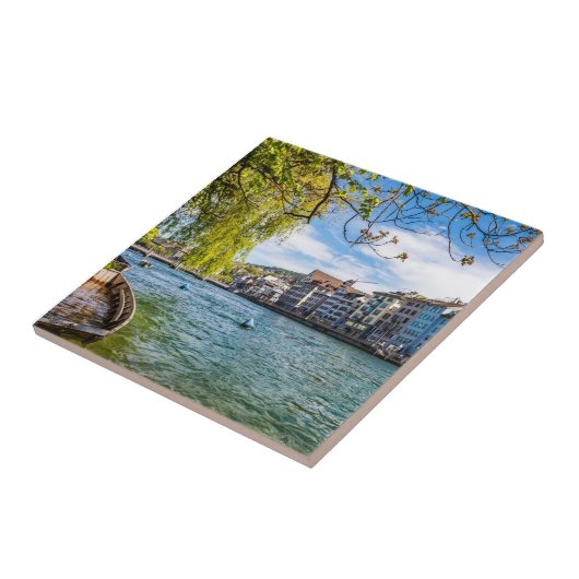 De Limmat-rivier, Zürich Tegeltje (Zijkant)