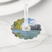 De Limmat-rivier, Zürich Wijnglaslabel (Dichtbij)