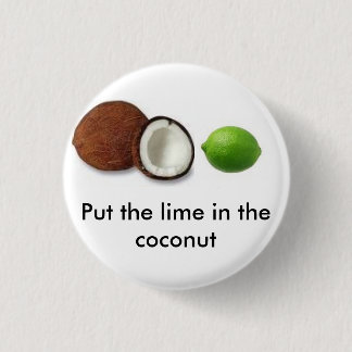 de limoen in de kokosnoot ronde button 3,2 cm