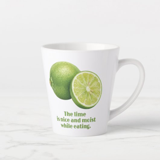 De limoen, sappig, vers groen fruit latte mok (Rechts)