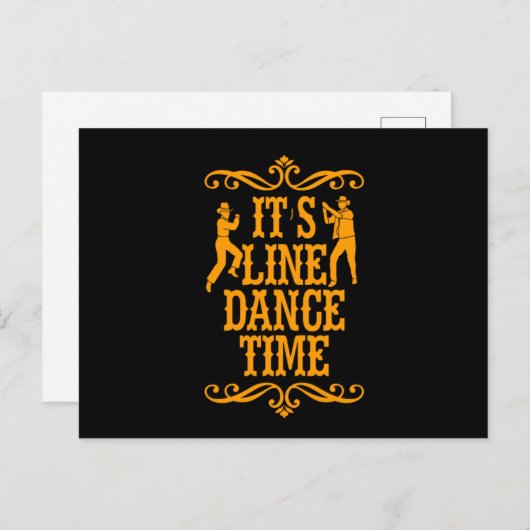 De Line Dance Line Dansend Music Cowboy Cadeft Briefkaart (Voorkant / Achterkant)