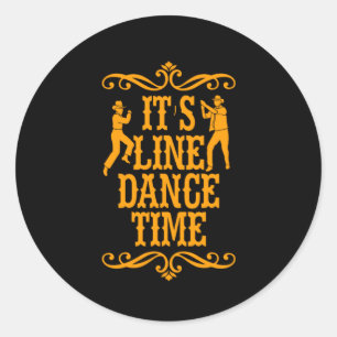 De Line Dance Line Dansend Music Cowboy Cadeft Ronde Sticker