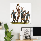De lineout - Vintage Rugby Print (Thuiskantoor)