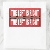 De linkerzijde is Juist Rechthoekige Sticker (Tas)