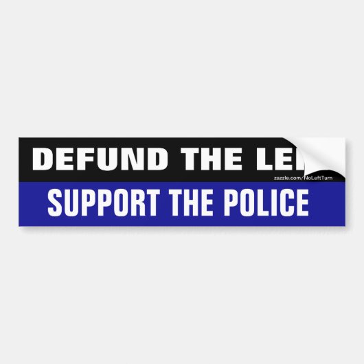 De linkse ondersteuning van de politie-Bumperstick Bumpersticker (Voorkant)