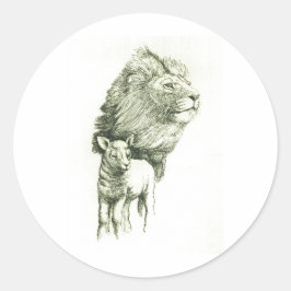 DE LION EN DE LAM RONDE STICKER