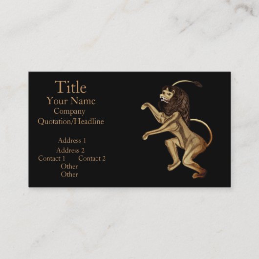 De Lion Rampant Visitekaartje (Voorkant)