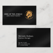 De Lion & Stars Logo | koolstofachtergrond Visitekaartje (Voorkant / Achterkant)