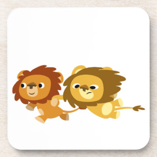 De Lionen van de Cartoon van de klap in een Snel r Bier Onderzetter