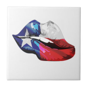De Lippen van de Vlag van Texas Tegeltje