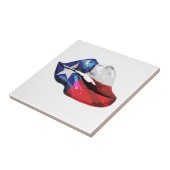 De Lippen van de Vlag van Texas Tegeltje (Zijkant)