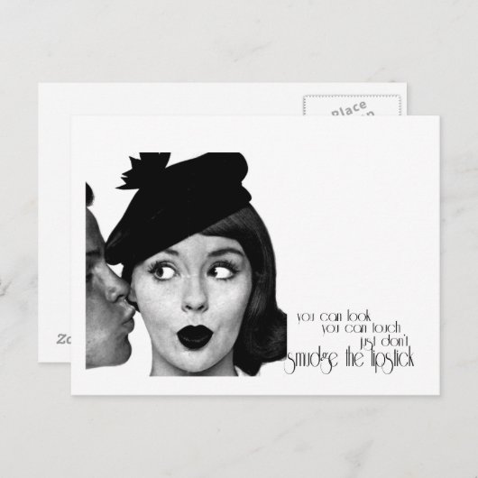 De lipstick niet dempen briefkaart (Voorkant / Achterkant)