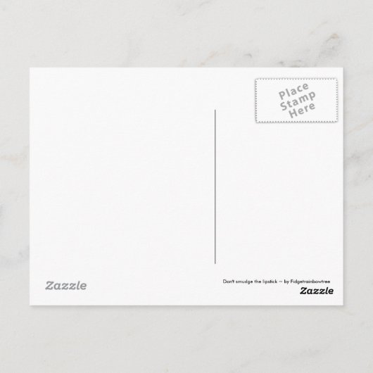 De lipstick niet dempen briefkaart (Achterkant)