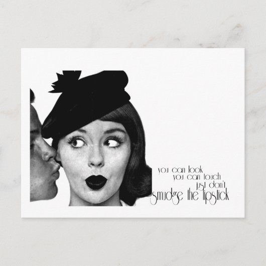 De lipstick niet dempen briefkaart (Voorkant)