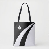 De lis op zwarte en witte golven tote bag (Voorkant)