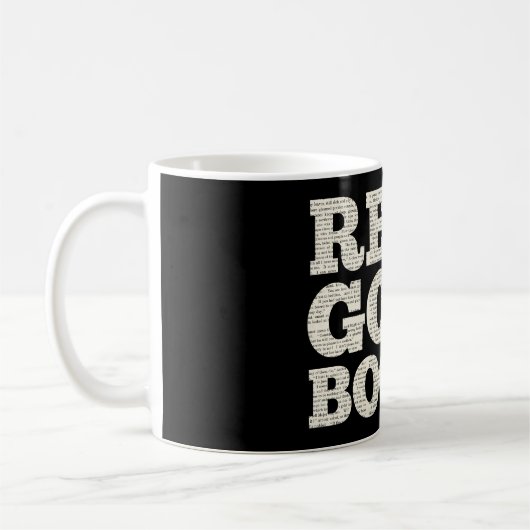 De literaire Mok van het Cadeau, leest het Citaat  (Links)