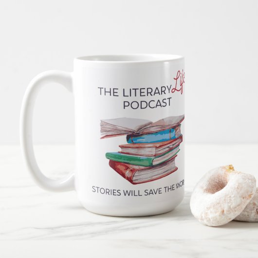 De Literary Life 15-oz mok (Met donut)